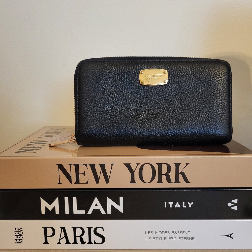 Michael Kors Black Pebbled Leather Wallet